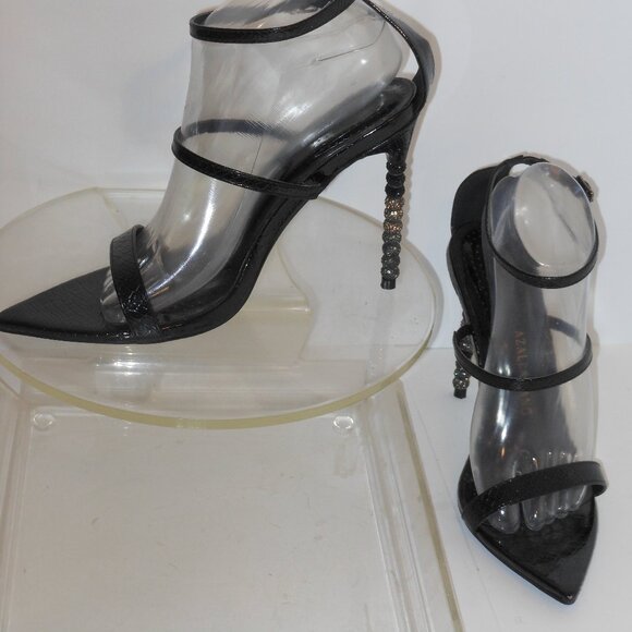 AZALEA WANG BLACK STRAPPY SANDALS SIZE 9 MEDIUM - Picture 1 of 7